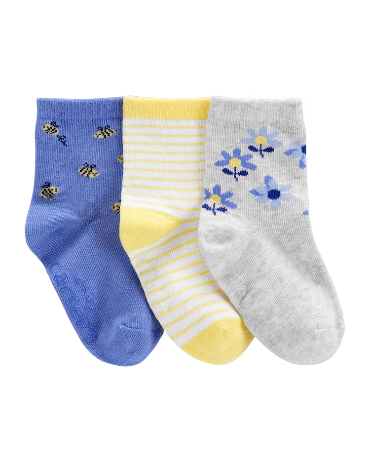 Kit 9 Pares Meia Cano Curto Infantil Flores Multicor Sortido