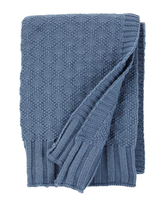 Cobertor bebê de tricot trabalhado azul